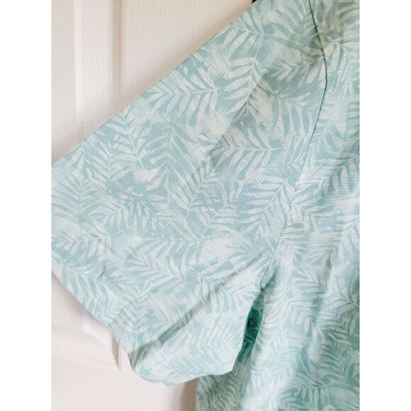 Hang 10 Men's XXL Vintage Hawaiian  Button Board Shirt‎ Surfer Mint Green &White - Picture 3 of 7